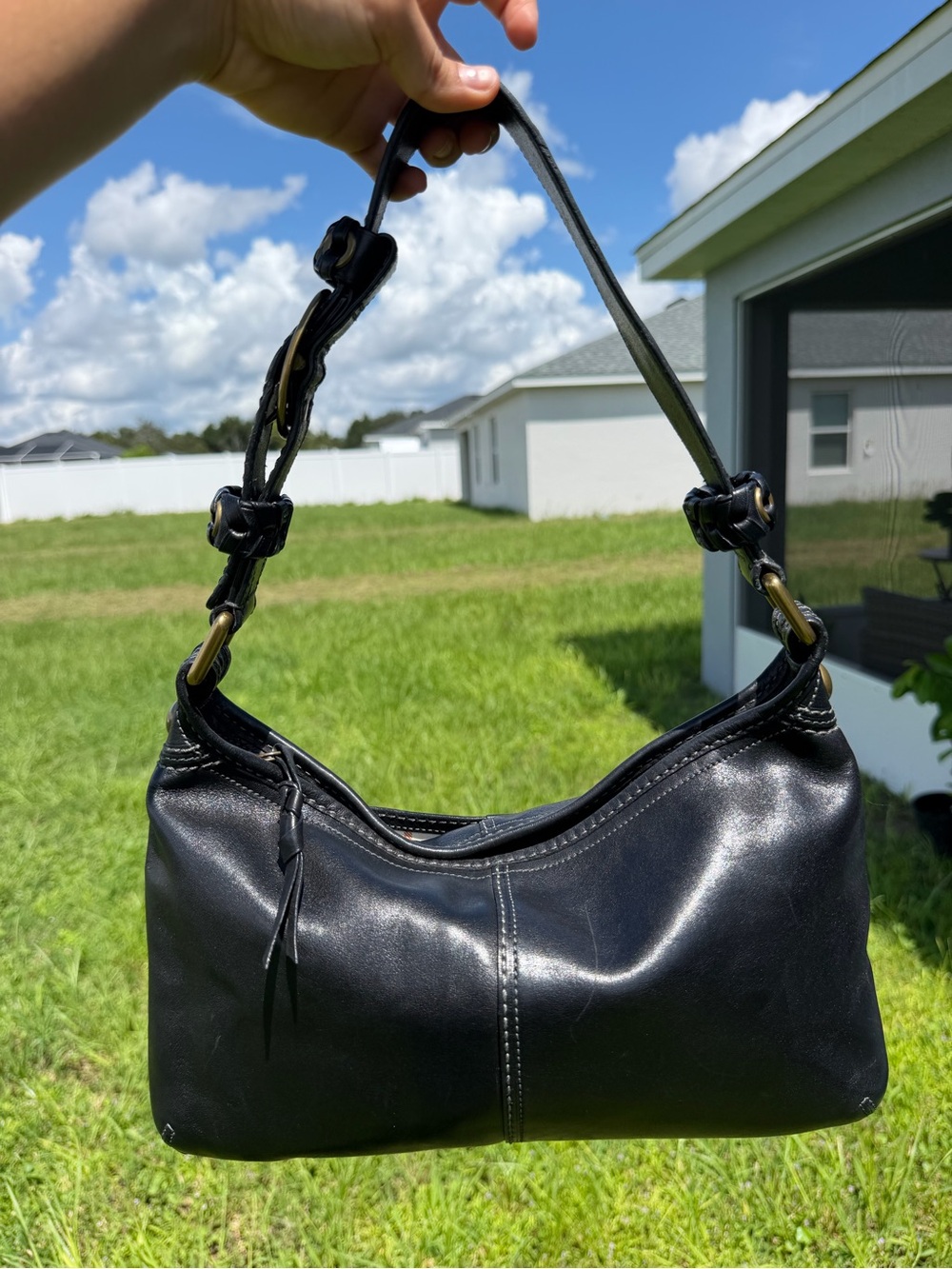 Black coach bleeker shoulder bag